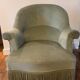 Green velvet toad armchair