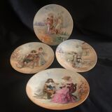 Assiettes décoratives, 3 BCie (Bernardaud) 1 PL, porcelaine, Limoges, lot de 4