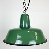 Industrial green enamel pendant lamp, 1960s