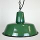 Industrial green enamel pendant lamp, 1960s