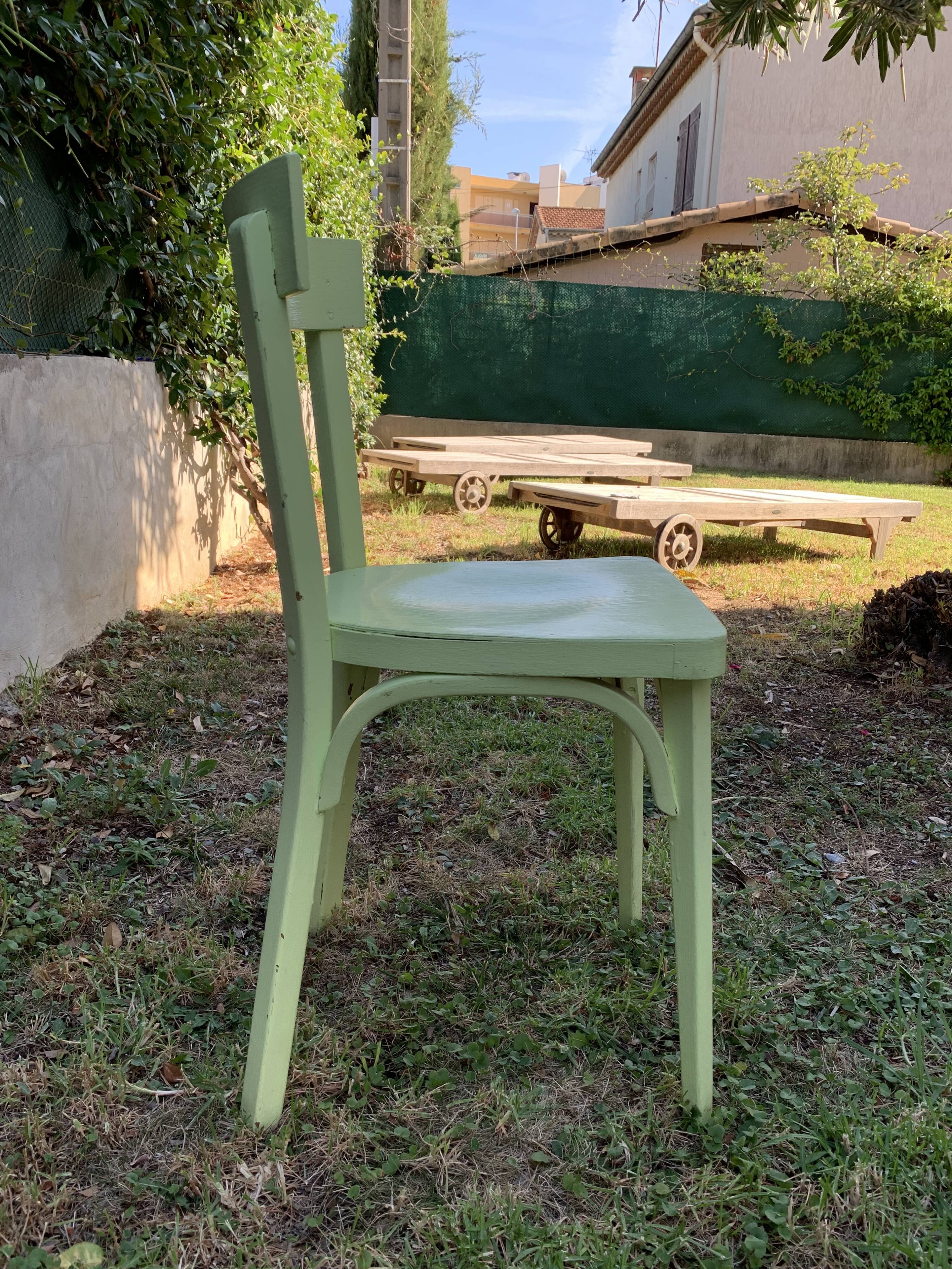 Green patina chair