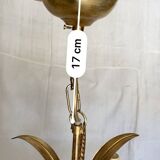 Hans Kögl style 6-arm chandelier in gilded metal, 1970s with two wall lights