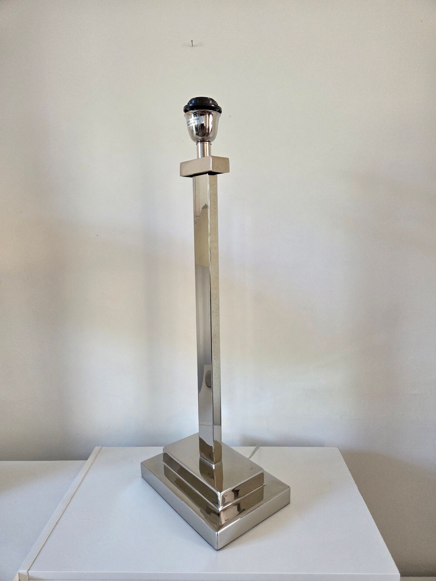 Large chrome lamp base