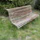 Banc de jardin parisien ancien en fer forgé et bois