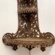 Hand-cut wooden corner shelf with bird decoration from the 1900s