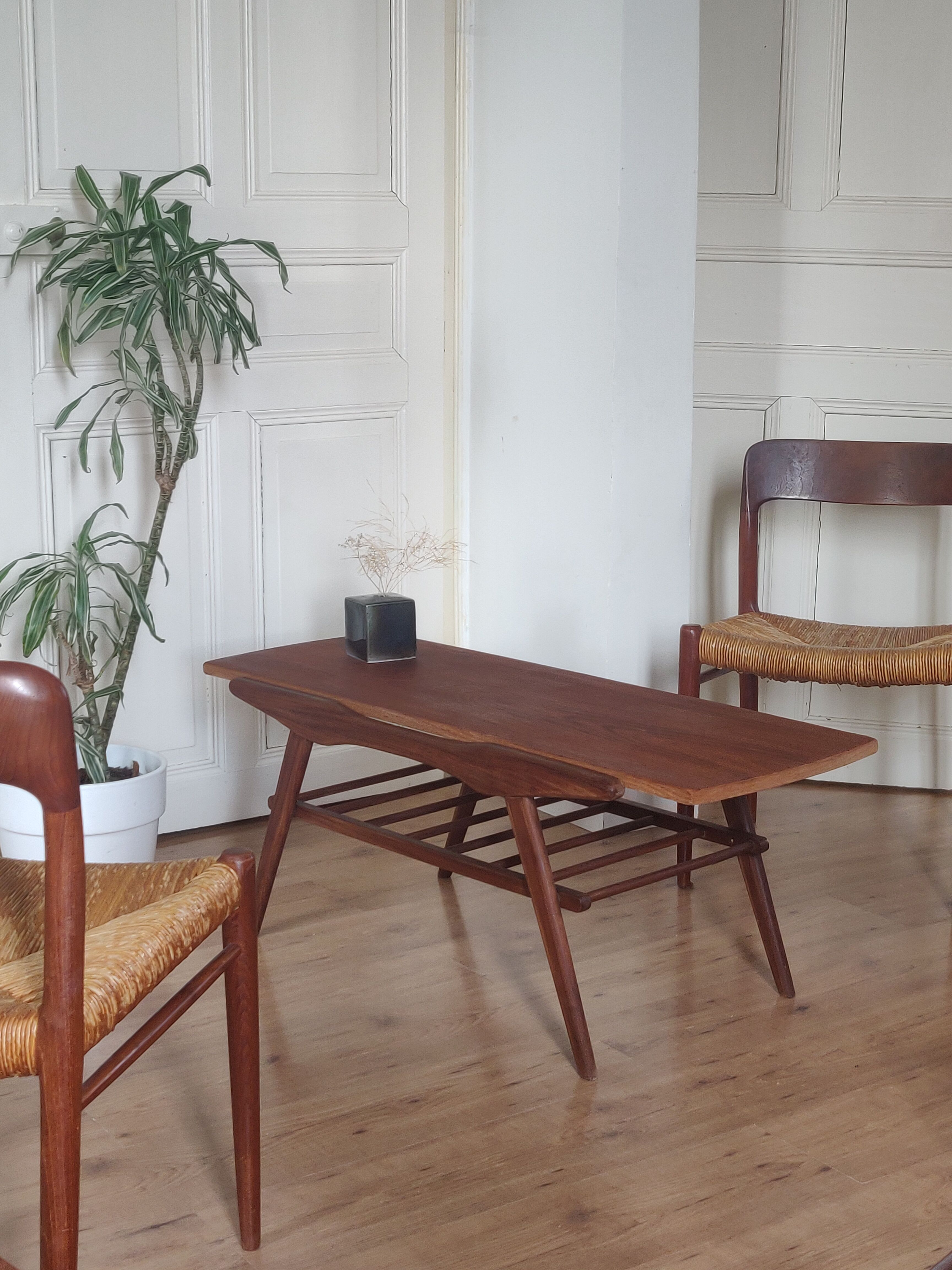 Table basse années 60 plateau réversible
