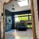 Antique mirror with pediment, 199.5/147cm, late 19th century, beveled glass