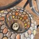 Colourful Stained Glass Wall Sconce with Wrought Iron and Cabochons Lamp