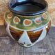 Vintage Polychrome Glazed Stoneware Vase #D961