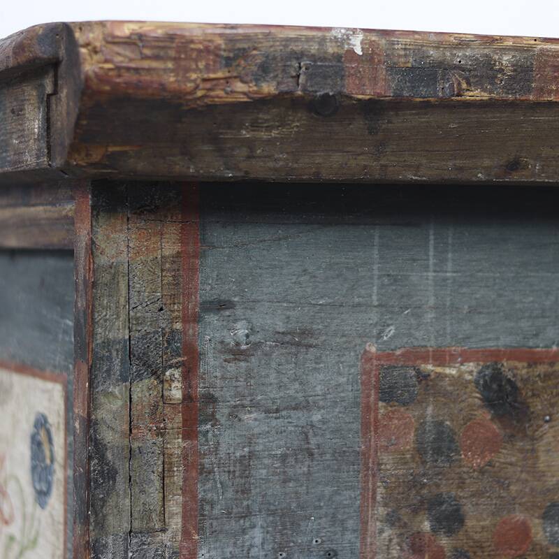 Folk art painted bridal chest