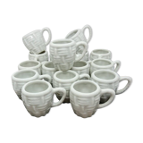 White Ceramic Mini-Chopes/Shot Basket Decor