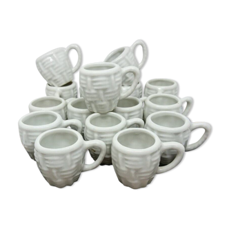 White Ceramic Mini-Chopes/Shot Basket Decor