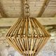 Large vintage pendant light in bamboo and rattan, circa 1960's