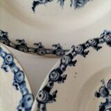 Trio of Gien soup plates – Chardon model in navy blue