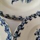 Trio of Gien soup plates – Chardon model in navy blue