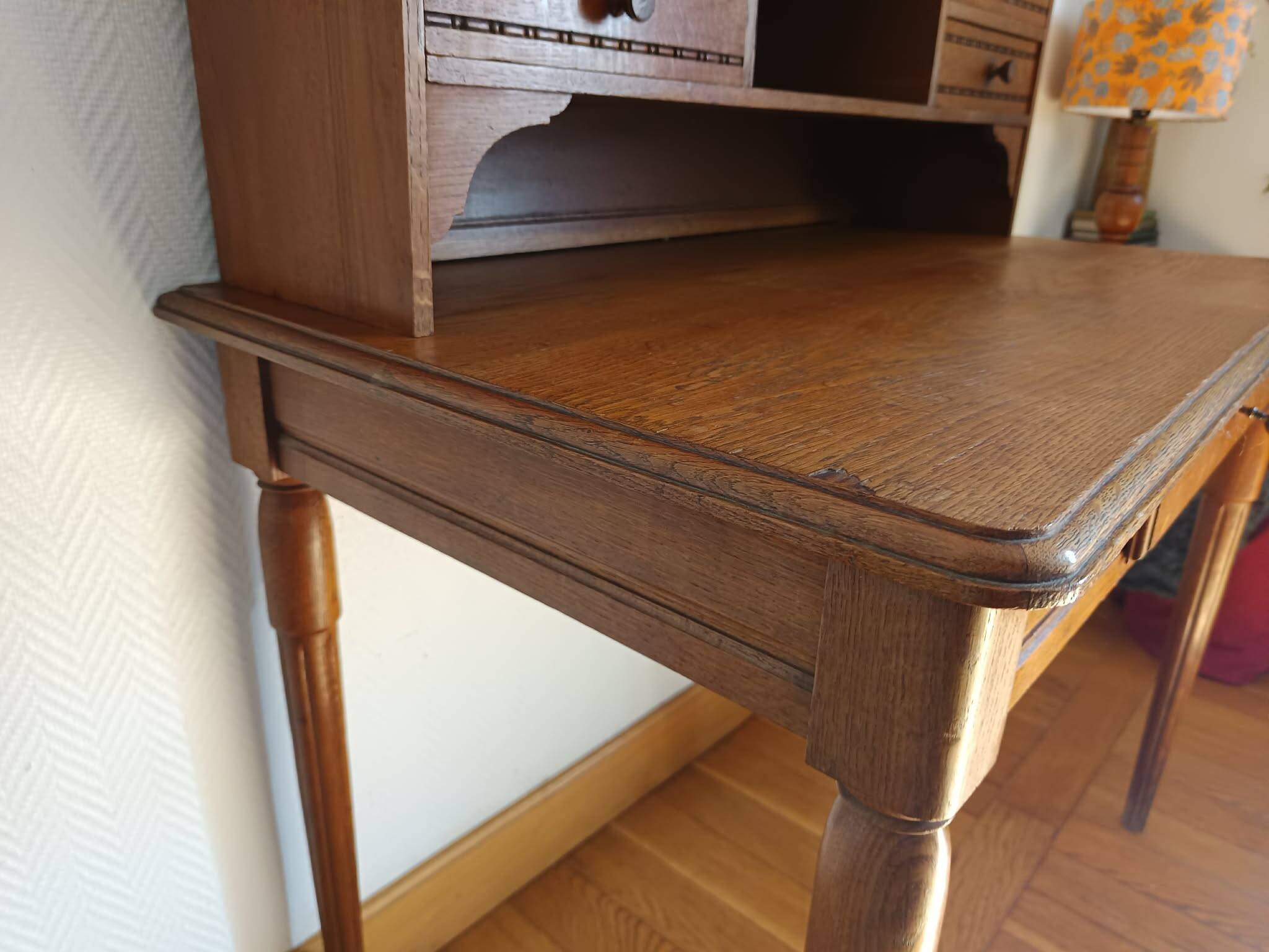 Bureau à gradins art déco chêne clair