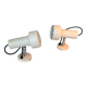 Pair of 1970 wall lights in beige lacquered aluminum.
