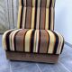 Vintage 1970s lounge chair – striped orange, brown, and cream velvet
