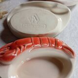 6 ramekins/cassolettes lobster slush culinary ceramics, by Charles Amand, 1960/70