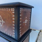 Oriental chest with marquetry and mother-of-pearl, antique.