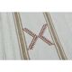 White Brown Antique Handmade Wool Kilim Rug 190x251