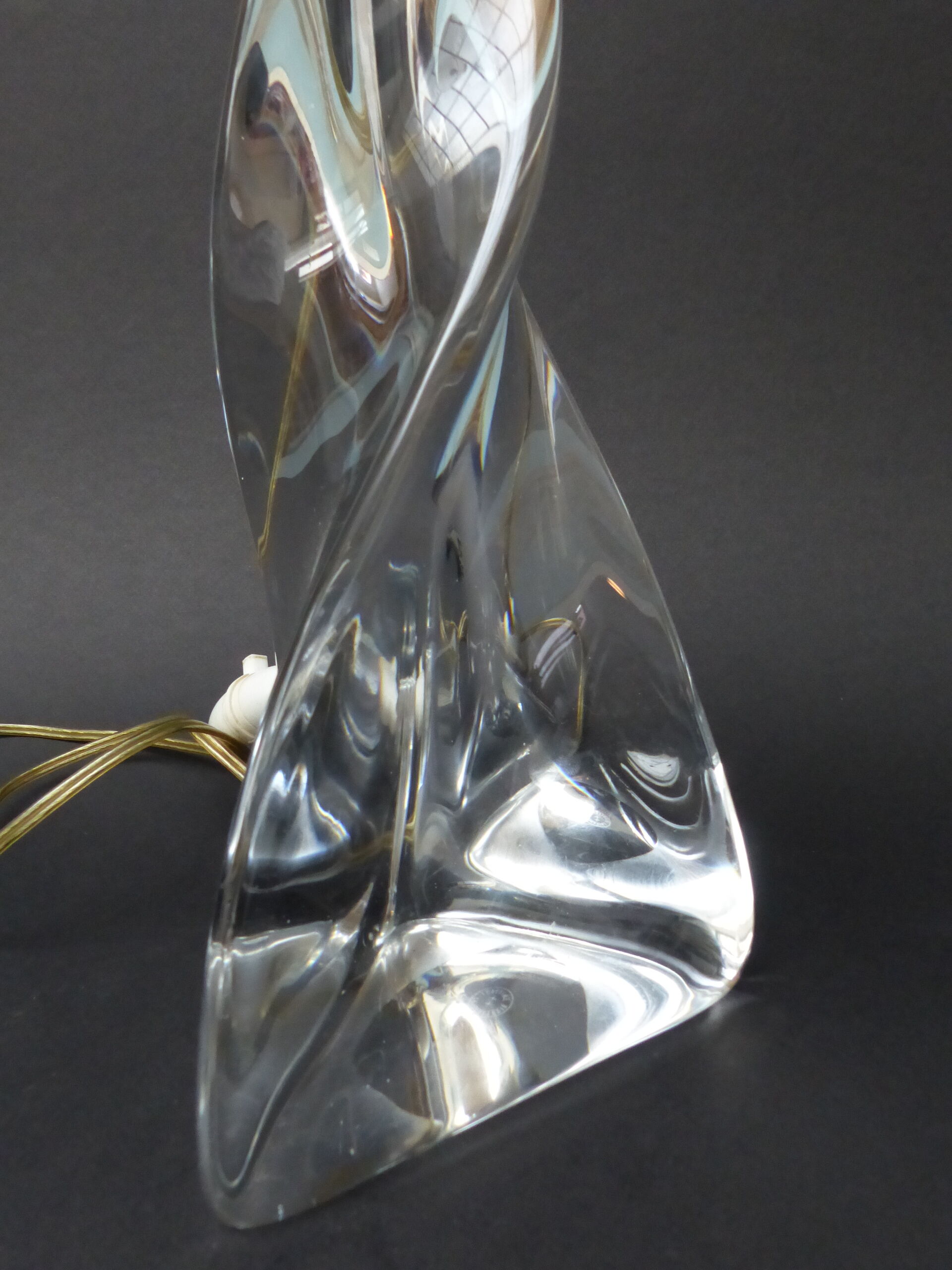 Large lamp foot 70s, crystal of St Louis
