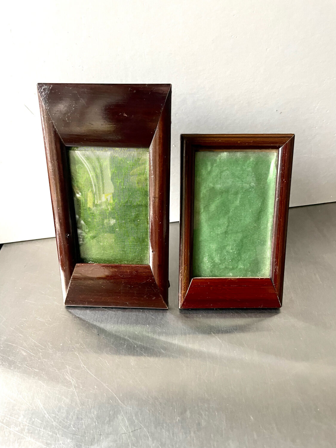 Pair of art deco mahogany frames