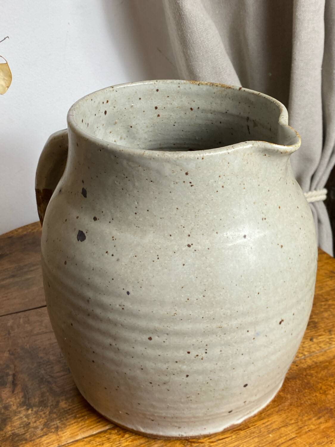 Large pyrite stoneware pitcher
