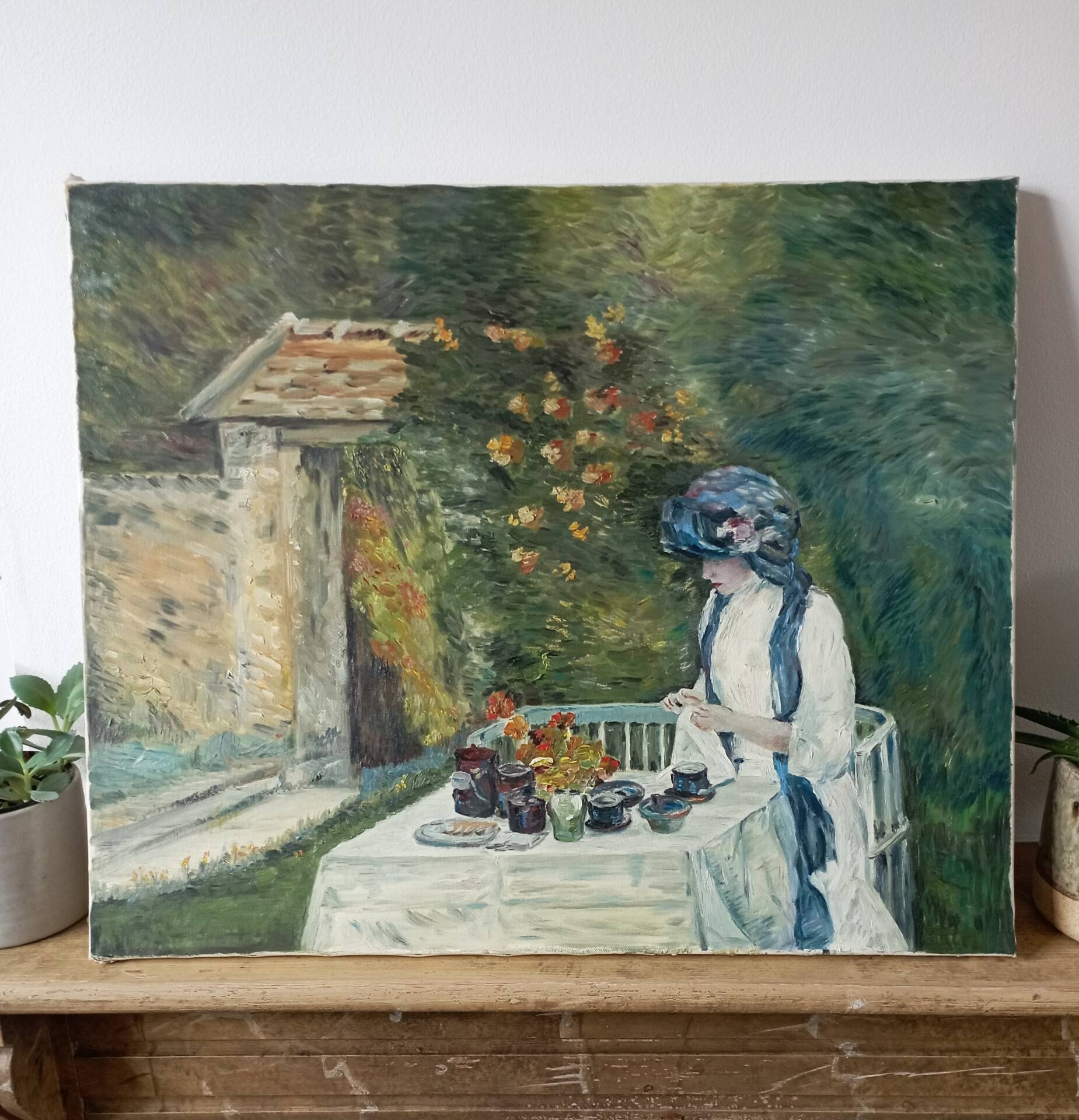 Vintage canvas painting after Childe Hassam