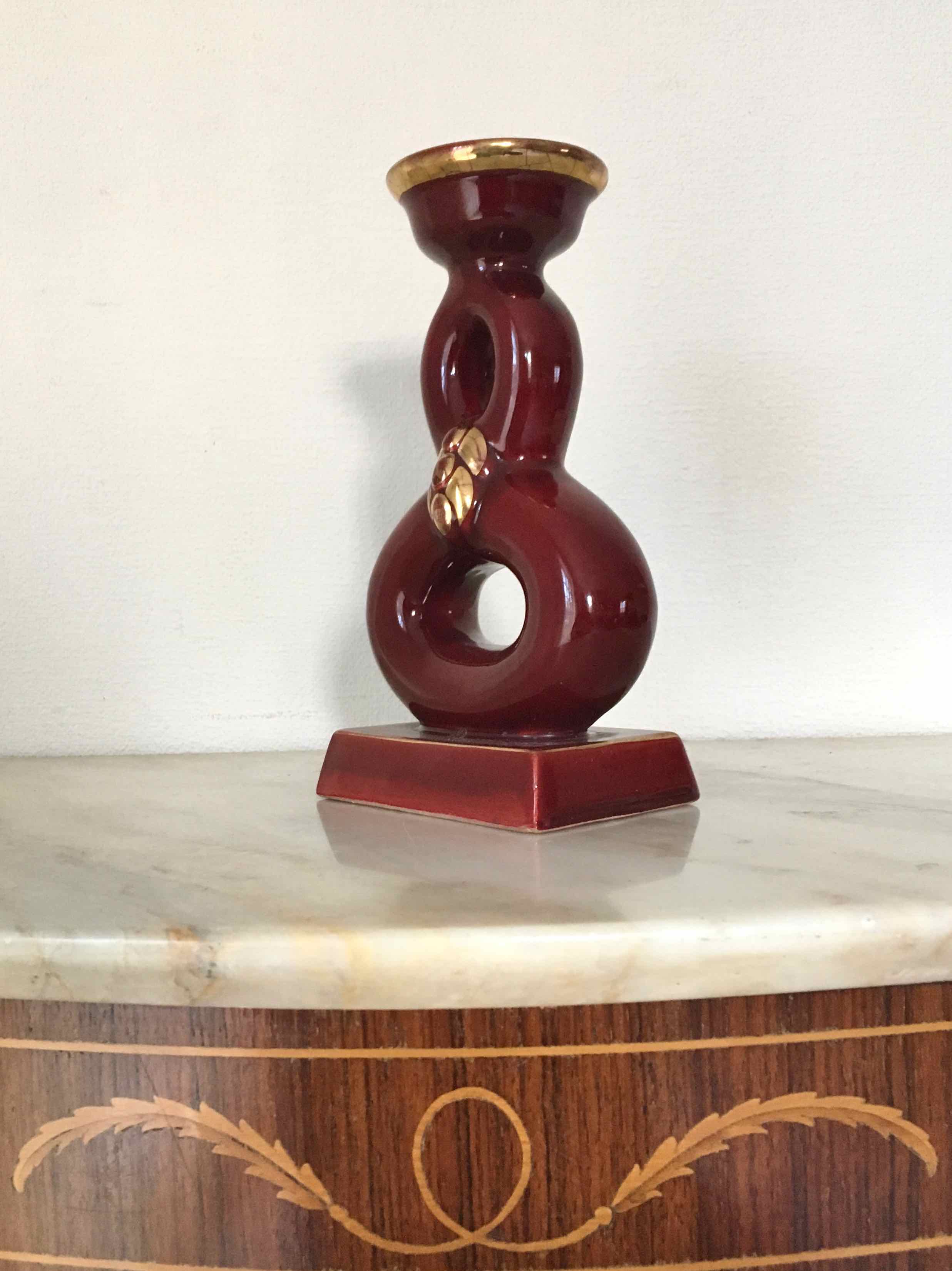 Candlestick ceramic art of bordeaux 1930