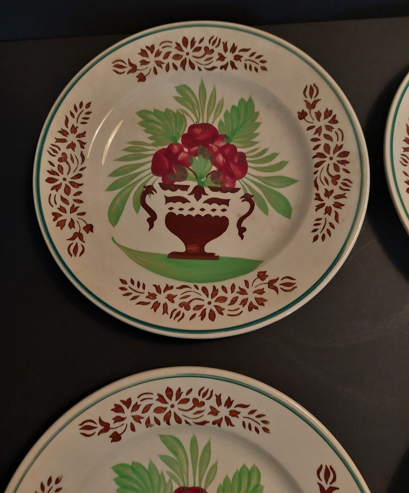 Sarreguemines flat plates late nineteenth series of four