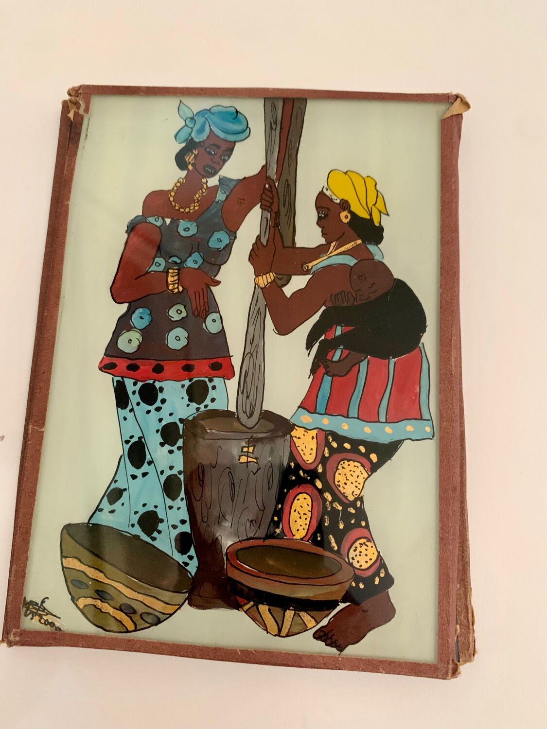 Six Suweer - painting fixed under glass