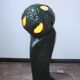 ‘Head’ sculpture lamp, glazed ceramic, vintage, Poland, 20th century