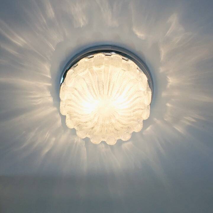 Large Mid-Century Flower Shaped Flush Mount or Ceiling Lamp from Limburg, Germany, 1970s