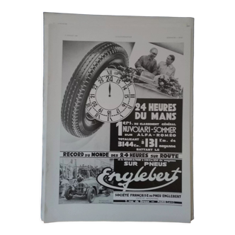 A paper advertisement tire Englebert