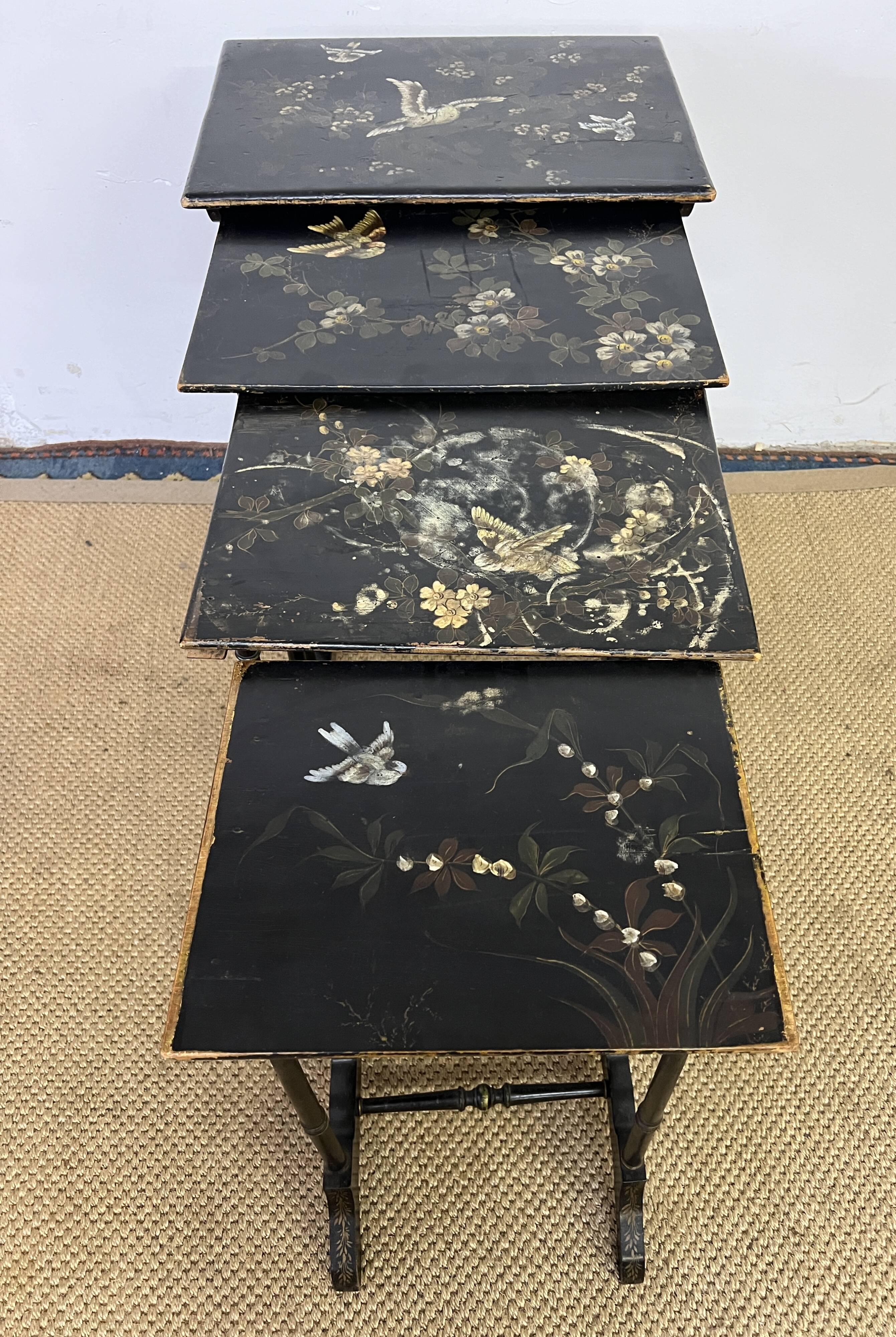 Set of 4 wooden nesting tables, Napoleon III