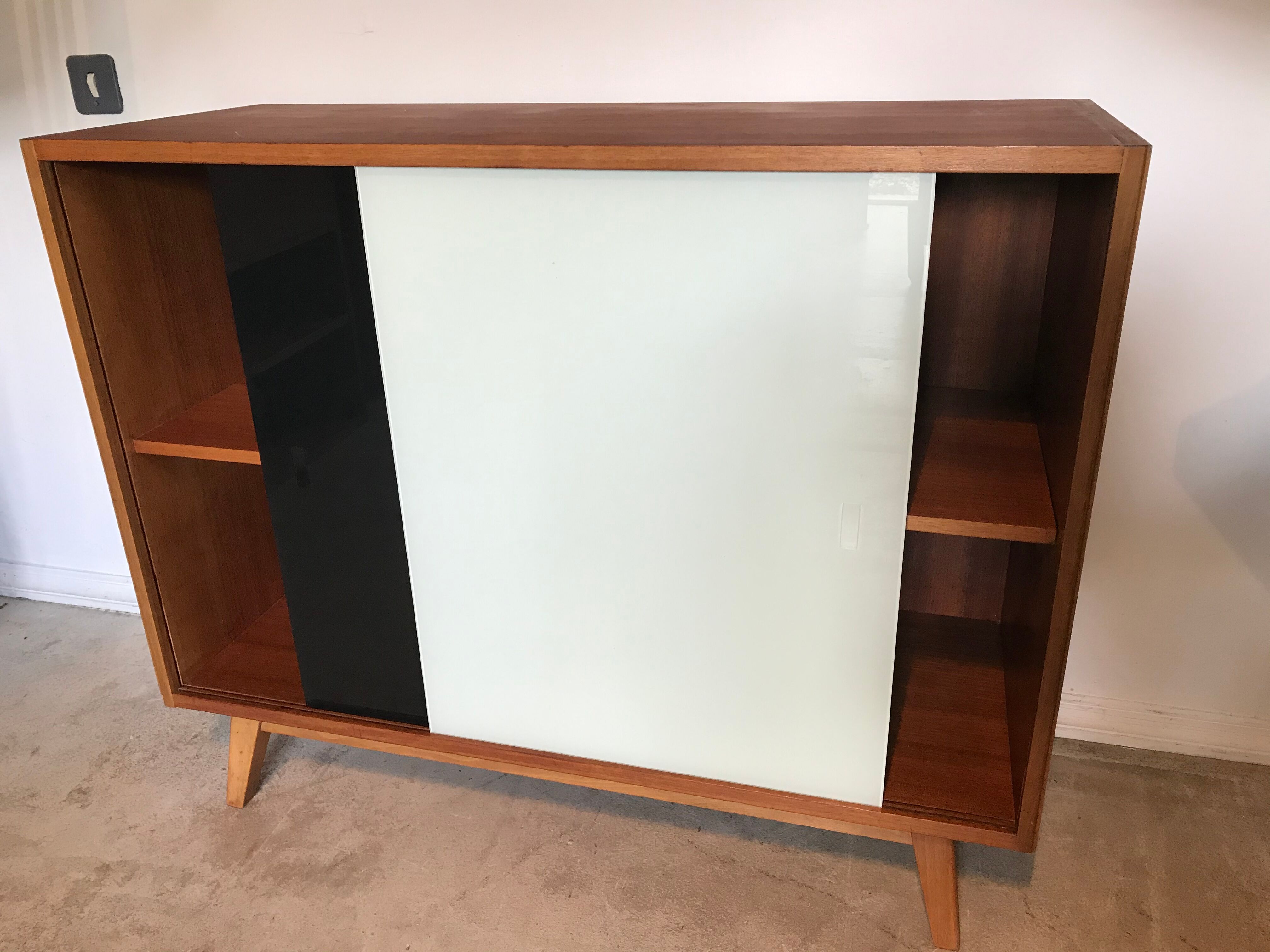 Buffet showcase vintage feet compass sliding doors