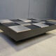 Vintage lacquer and aluminum checkerboard coffee table, 1970s