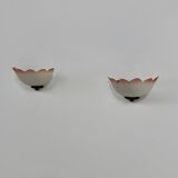 Vintage "flower" wall sconces, glass, France, 1970.