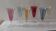 6 coloured glass champagne flutes from the 1950s
