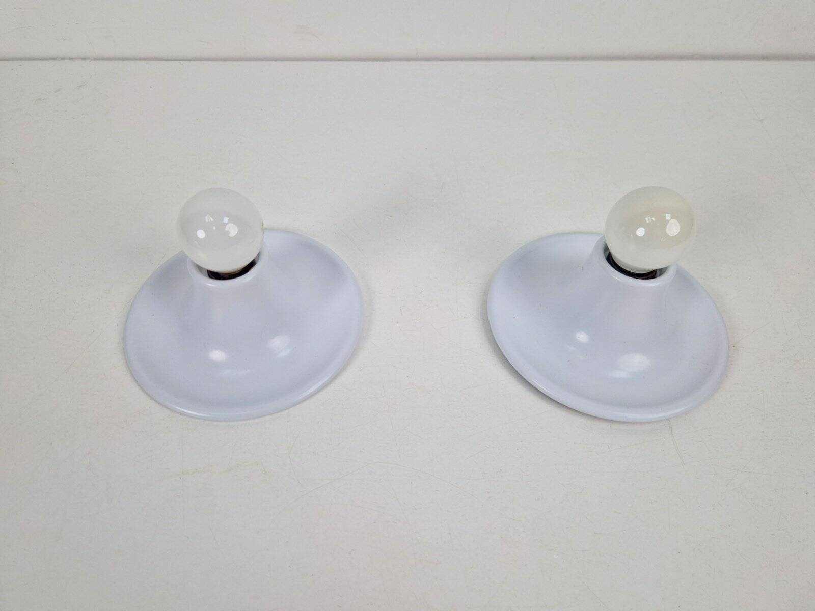 Vintage Space Age UFO Disc Wall Lamps from Targetti Sankey, 1970s, Set of 2