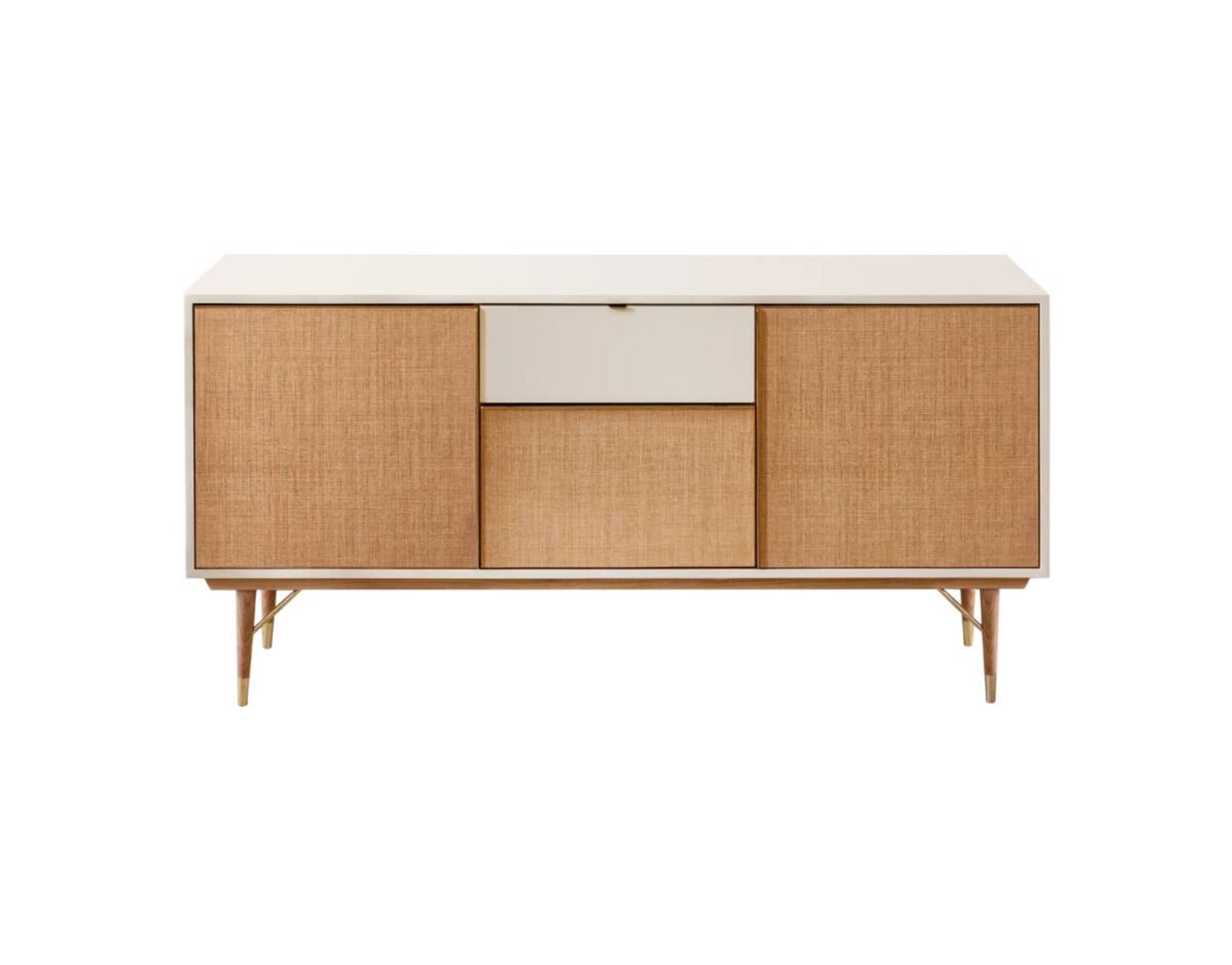 Enfilade Capri, low buffet in lacquer and rattan, brand Red Edition.