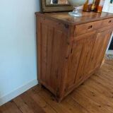 Vintage Parisian Buffet - Patinated Blonde Pine - 100x100cm