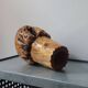 Vintage brutalist hand-carved burl wood vase