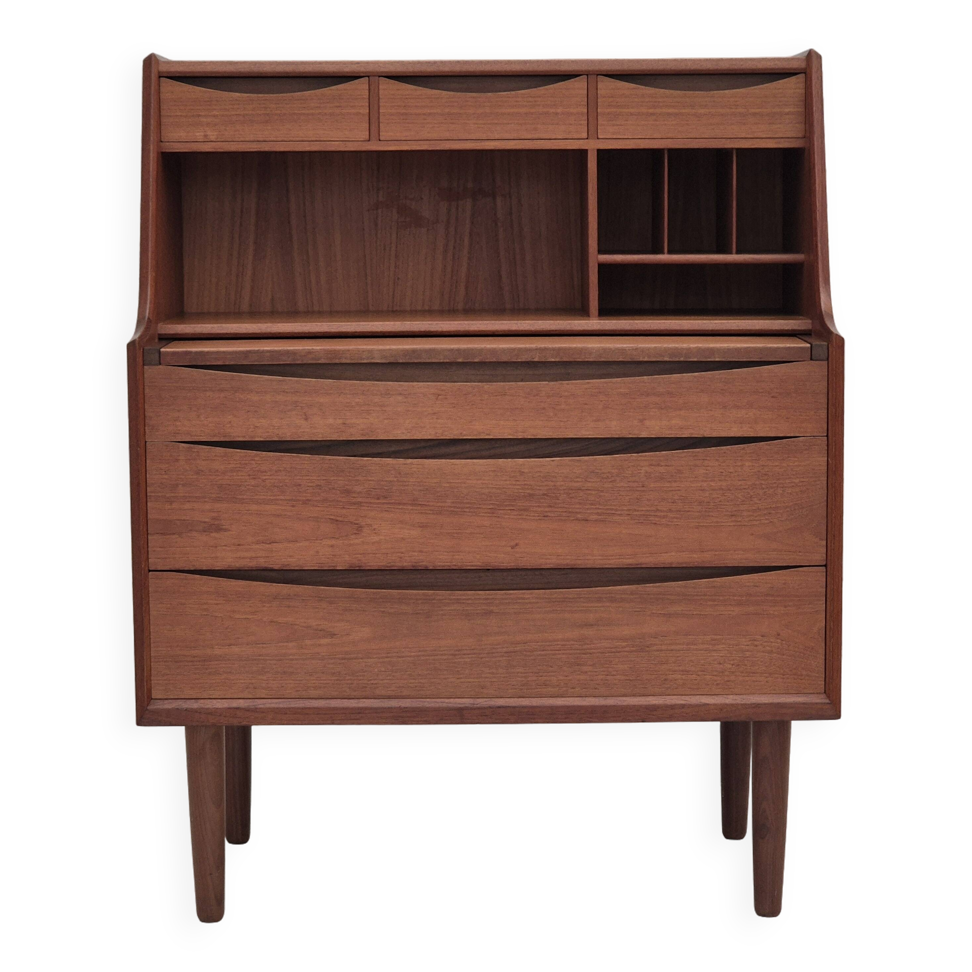 1960s, Danish chest of drawers, original condition, foldable mirror, solid teak wood.