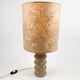 1970s brutalist lamp, handmade lampshade with herbarium/base in stone.