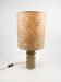 1970s brutalist lamp, handmade lampshade with herbarium/base in stone.