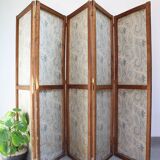 Wood and cashmere fabric screen