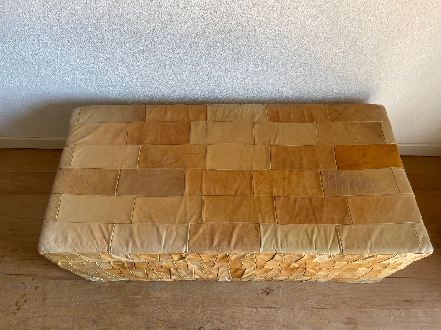 Banc pouf coffre en cuir patchwork  De Sède