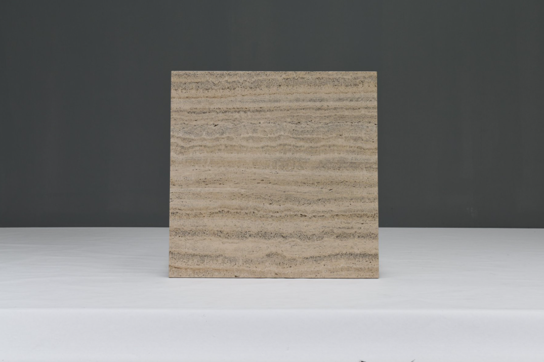 Square travertine coffee table, Italy 1970